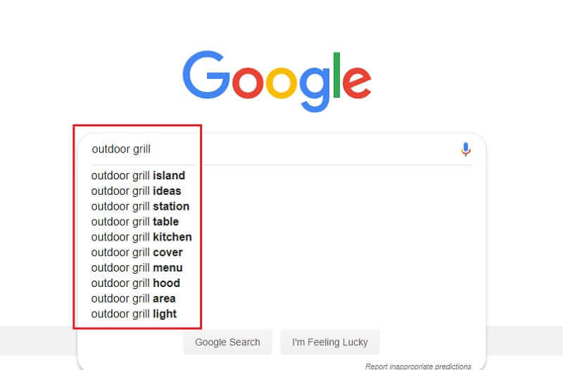 google search result grill niche