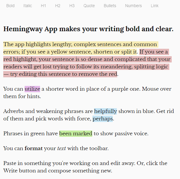 Hemingway-app Hemingway-app