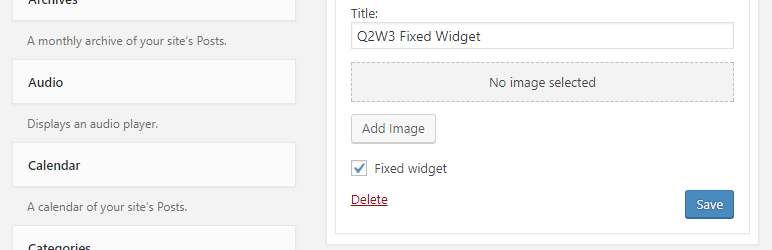 Q2W3 fixed widget