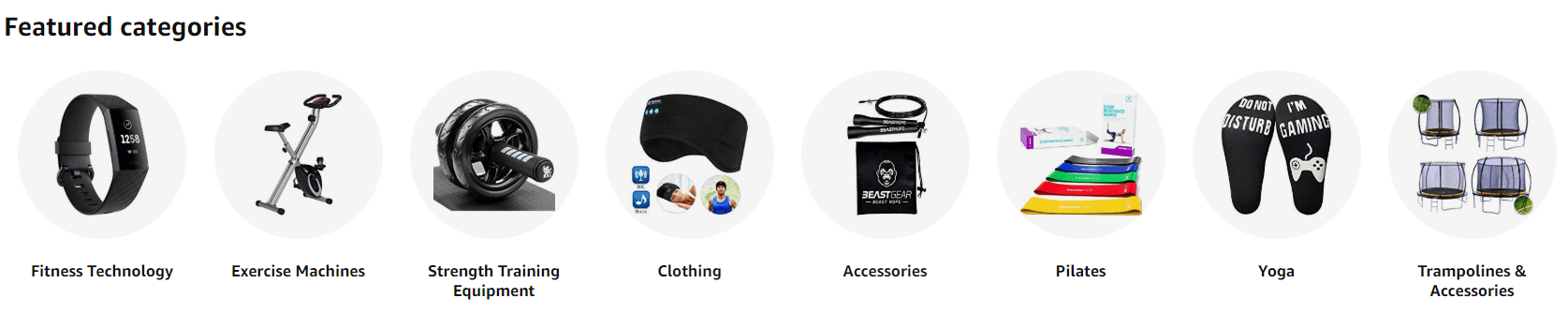 fitness section on amazon